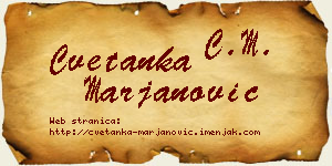 Cvetanka Marjanović vizit kartica